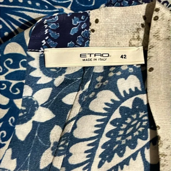 Etro Silk faux wrap style paisley floral top size 42 US size 6 - Picture 4 of 5